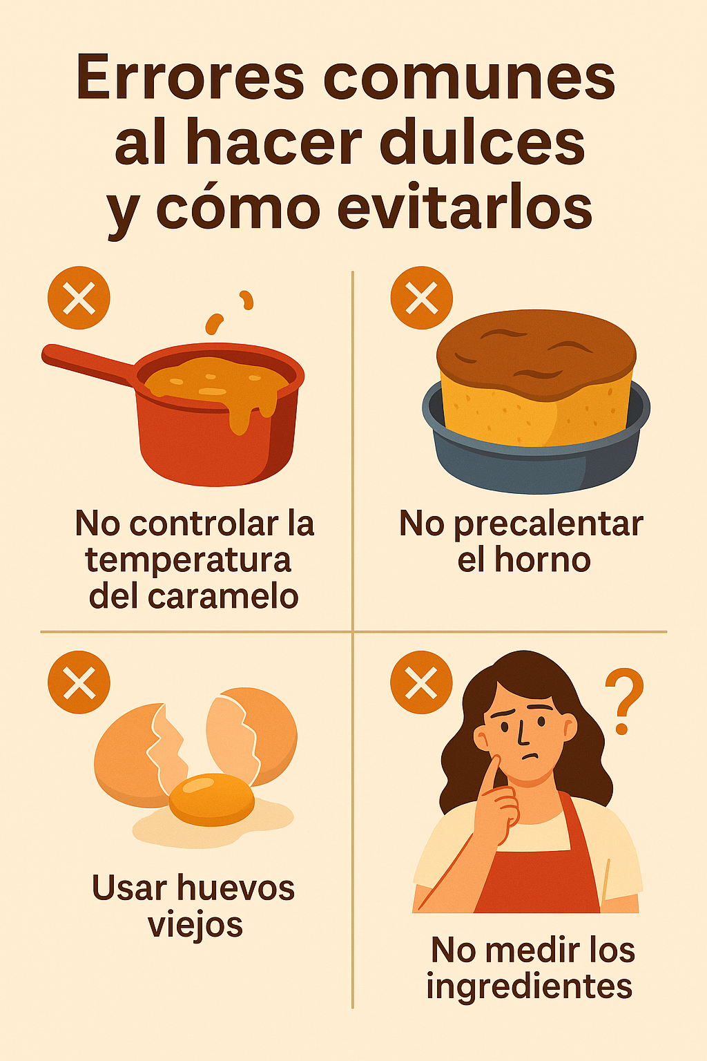 Errores comunes al hacer dulces y cómo evitarlos