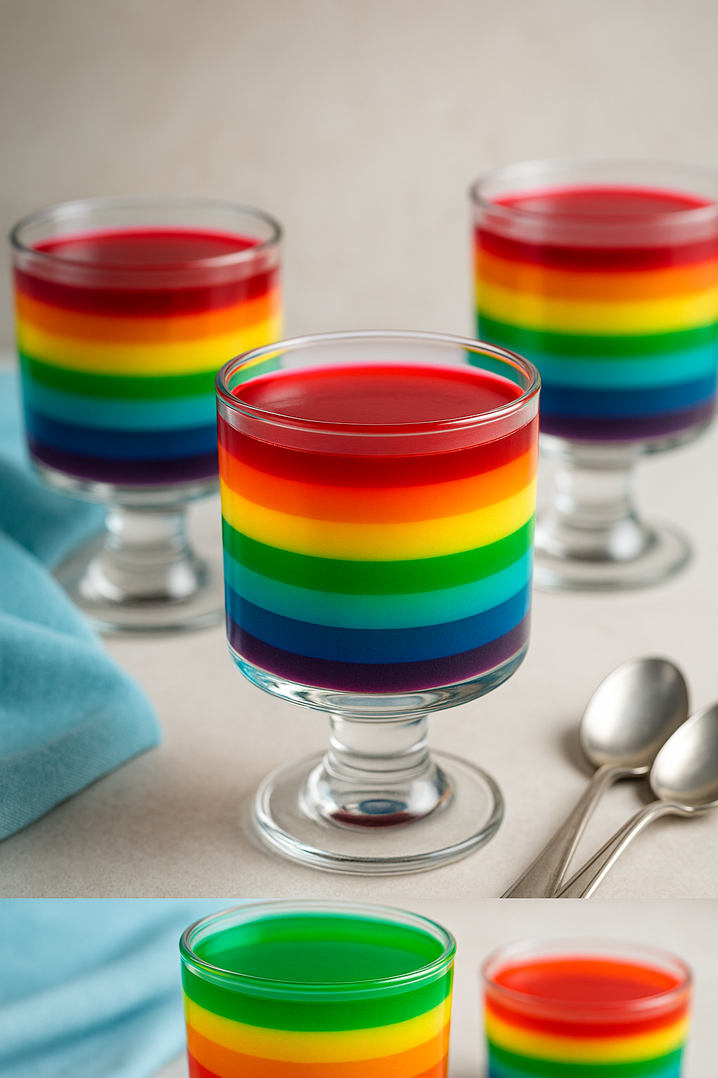 Gelatina de colores en capas: guía paso a paso