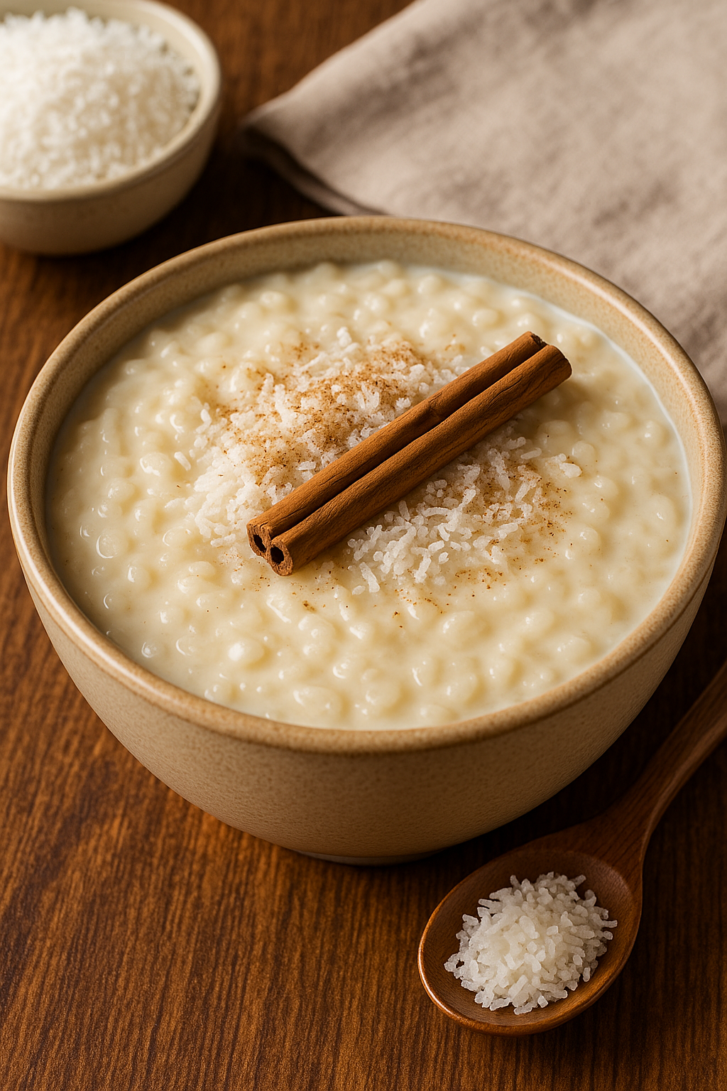 Cómo preparar arroz con leche con coco rallado
