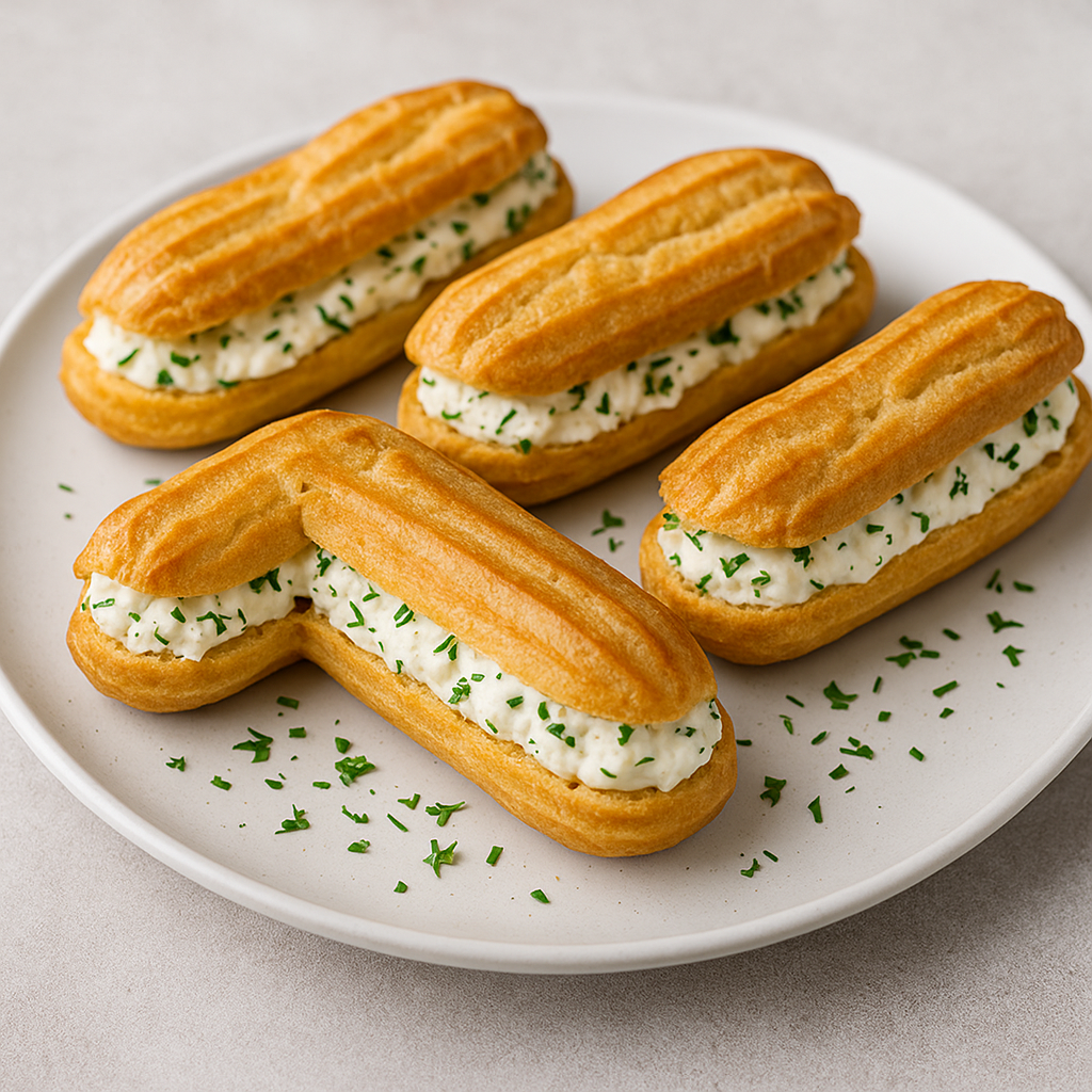 Cómo hacer éclairs de queso con hierbas finas