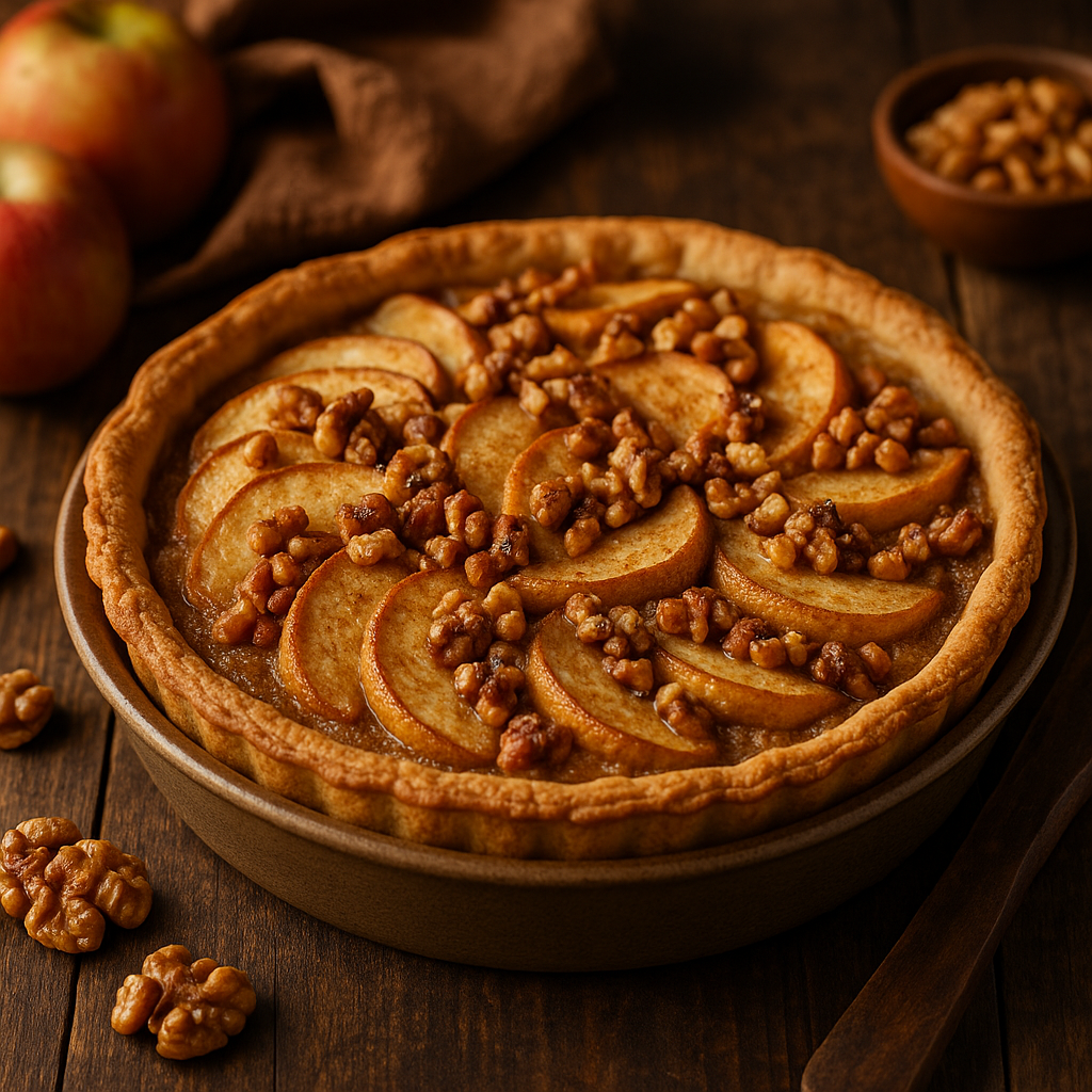 Cómo hacer una tarta de manzana y nueces casera y aromática